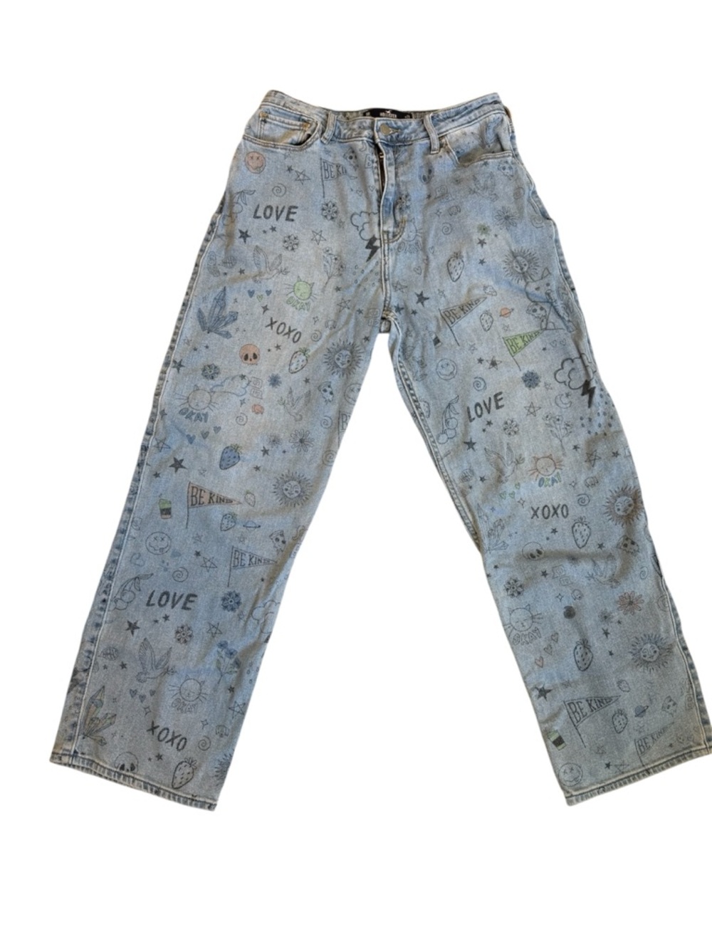 Hollister Graphic Print Jeans - Casual Relaxed Fit